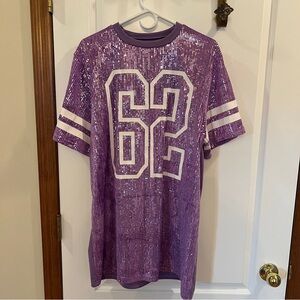 Ladies Large Purple/White Sequined #62 Tunic Jersey NEW! $35 on Amazon